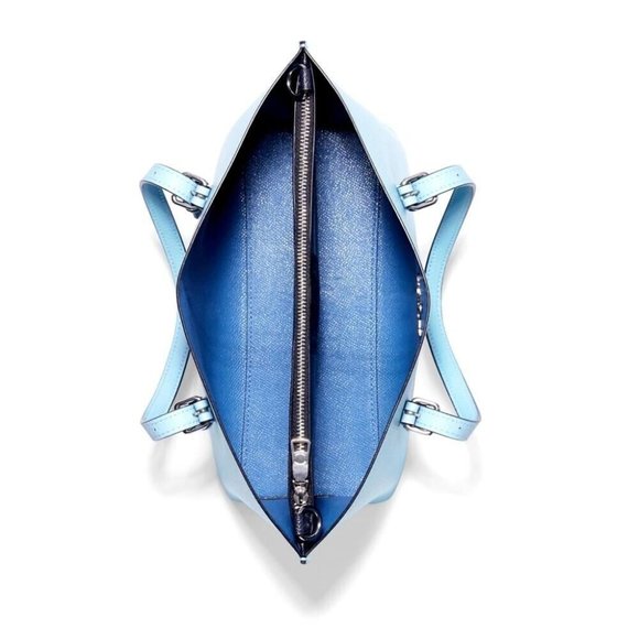 Coach Leather Mollie Tote 25 C4084 💙 Sky Blue SVSW7 NWOT $328 - Picture 2 of 8